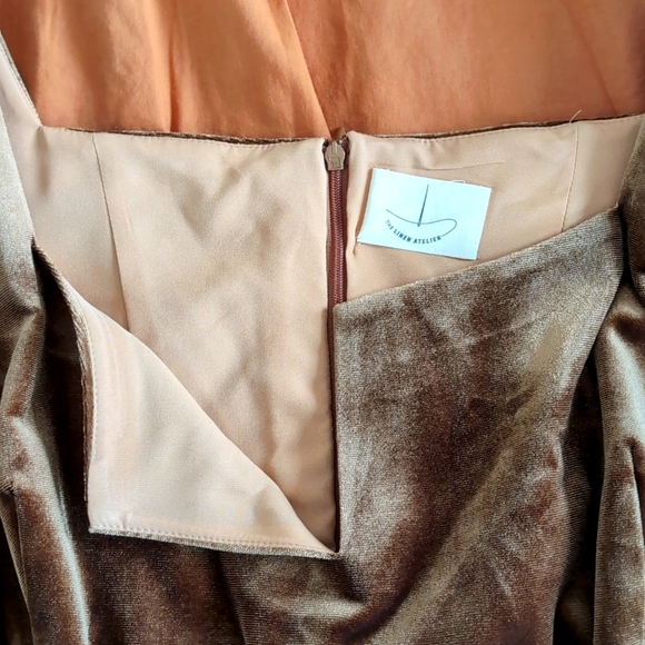 Handmade Sz 20 Brown Velvet Dress - Picture 6 of 9